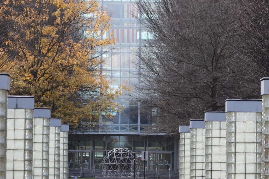 Exterior of the Patent Trial and Appeal Board building at the U.S. Patent and Trademark Office in Alexandria, Virginia.